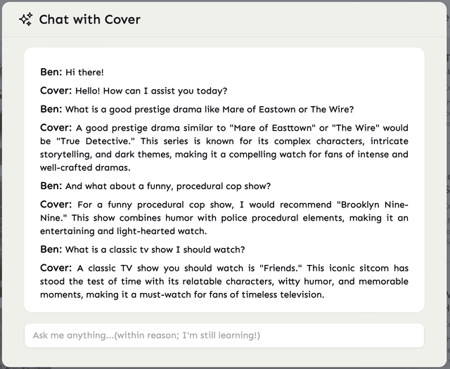 Chat with Cover